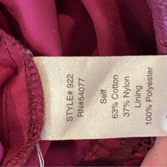 CAbi style 922 Frolic plum lace pencil skirt exposed back zipper - Picture 6 of 9